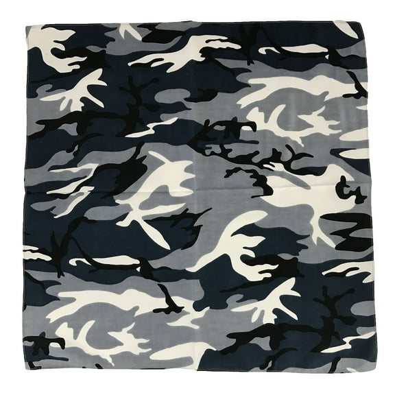 Allgala 12 Pack 100% Cotton Premium Bandanas Head Band Wrap Scarf-Camouflage Blue-HA55994
