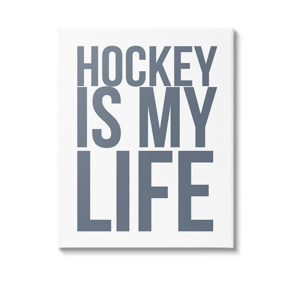 Stupell Industries Hockey Is Life Sports Painting Gallery Wrapped Canvas Art Print Wall Art, 16 x 20