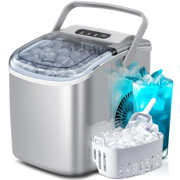 Encimera portátil Ice Maker Crzoe, 26 libras/24 h, gris