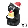 thumbnail image 1 of 3 Mini Estatuas De Animales En Miniatura Navideñas Para Sala De Estar, Escritorio, Dormitorio, Gato Negro, 1 of 10