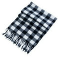 thumbnail image 2 of Skymirror Unisex Winter Scarf Color Matching Plaid Print Tassel Thick Warm Soft Double sided Plush Long And Wide Keep Warm Neck Lady Fall Scarf, 2 of 8