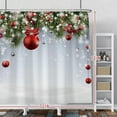 thumbnail image 2 of Christmas Bauble Shower Curtain Set Red Baubles Green Pine Tree Ribbon Coniferous Xmas Decorative Shower Curtains with Hooks for Bathroom Bathtubs Waterproof Fabric Polyester 72x72 Inches, 2 of 6