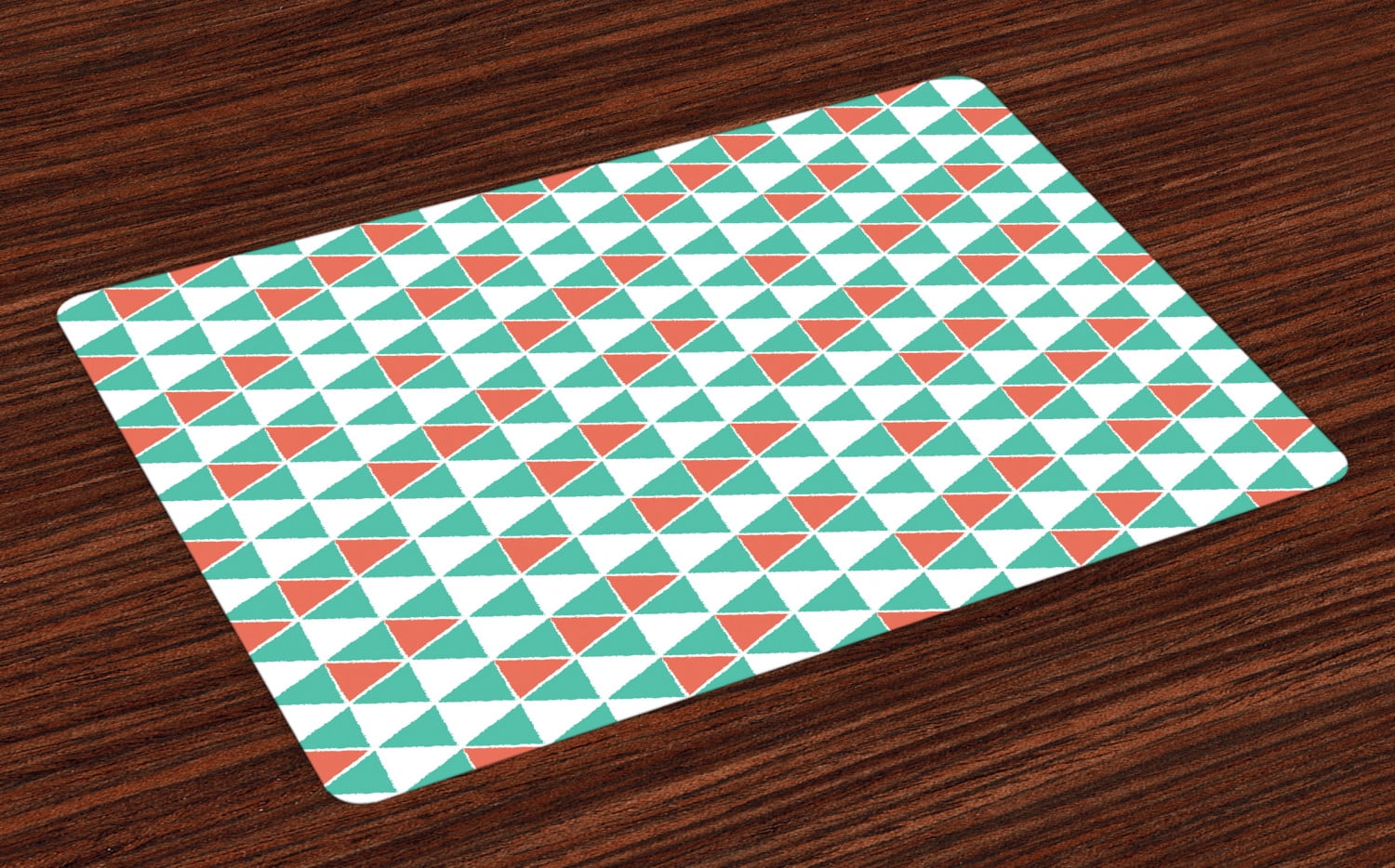 Abstract Placemats Set of 4 Geometric Triangles Retro Soft Tones Tribal
