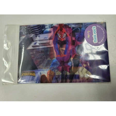 Marvel Spider-Man Flip Picture Thank You Blank Cards - Set of 8