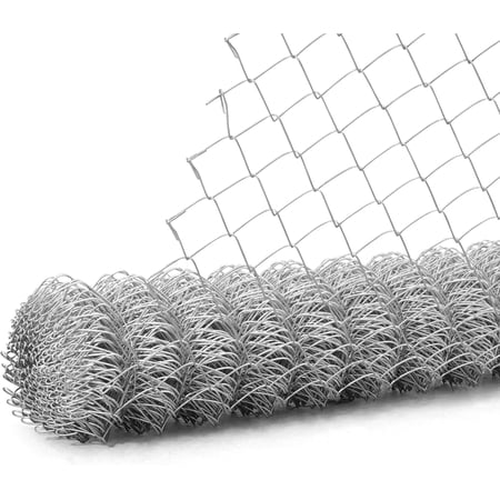 11.5 Gauge Galvanized Steel Chain Link Fence Fabric, Diamond Mesh Size 2-3/8 Inch, Galvanized Fencing Wire Roll for Home Improvement and Animals Enclosure (5ft. x 50ft.)