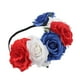 thumbnail image 3 of Diadema con corona de flores de rosas, guirnalda para el pelo de boda nupcial, tocado, accesorio para el cabello para niñas, mujeres y niños, arcoíris, 3 of 6