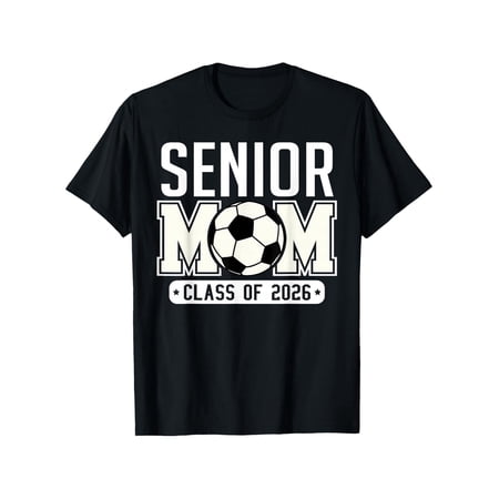 Senior Mom Class of 2026 Soccer T-Shirt Proud Graduation Mother Gift Retro Sports Graphic Tee