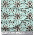 thumbnail image 1 of Soimoi Green Poly Georgette Fabric Floral Wreath Geometric Decor Fabric Printed Yard 42 Inch Wide, 1 of 5