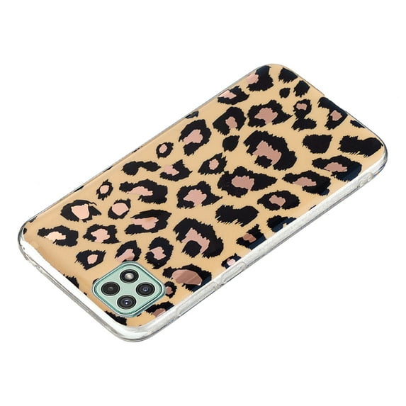 For Samsung Galaxy A22 5G Drop Protection Marble Texture Light Luxury Plating Silicone Lightweight Ultra Thin Back Protective Case Cover For Samsung Galaxy A22 5G,Leopard Print