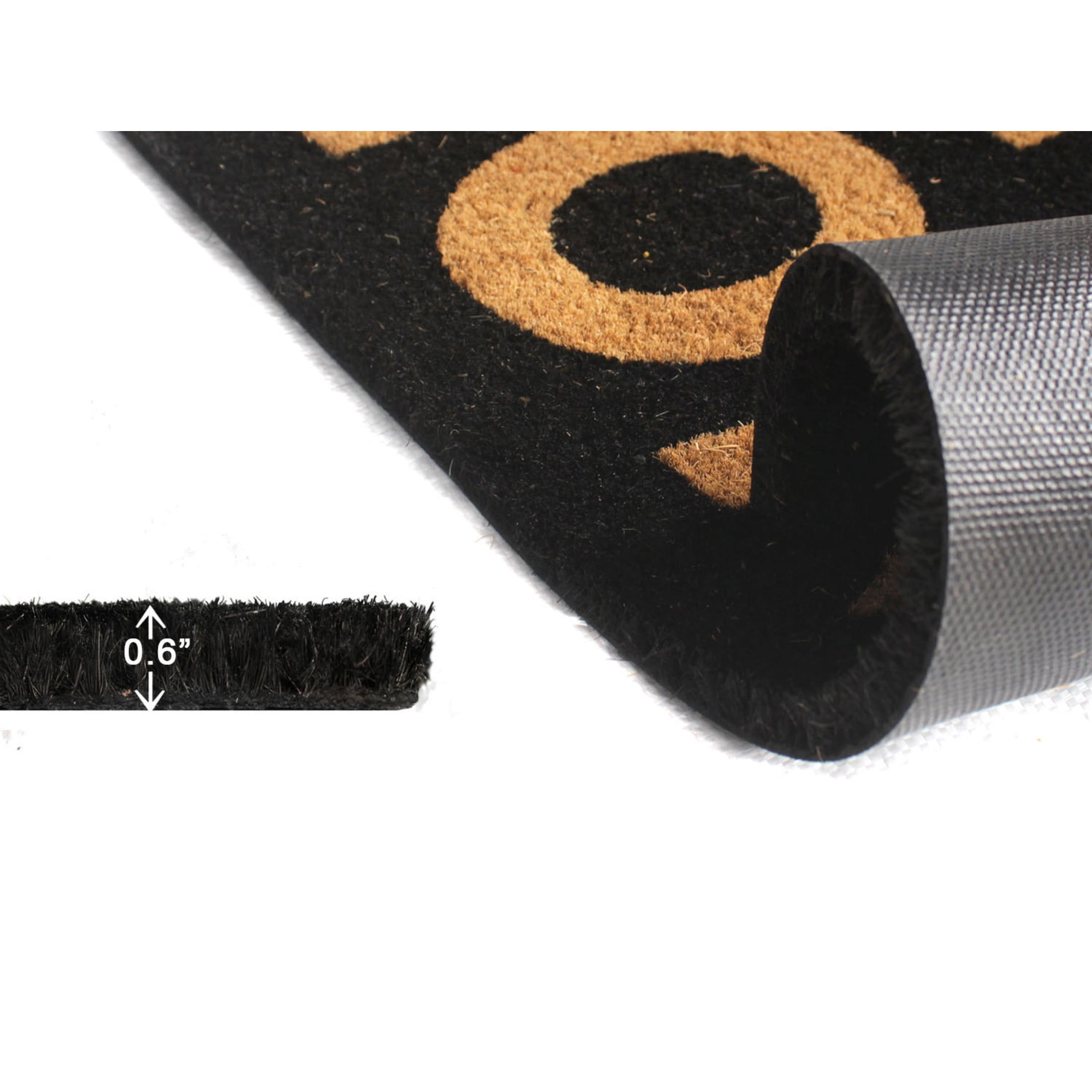 RugSmith Black Machine Tufted Home Silhouette Doormat, 18"x30"