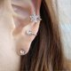 thumbnail image 1 of Farfi - Juego de 2 pendientes con forma de estrella, de aleación ecológica, con diamantes de imitación, para mujer, color plateado, 1 of 5