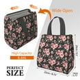 thumbnail image 3 of Pioneer Flower Floral Print Pattern Insulated Lunch Bag for Women & Adults,Large Portable Soft Cooler Lunch Bag,Thermal Food Storage Tote with Pearl Cotton,8.66L,8.75x5.75x9.5 Inch, 3 of 6