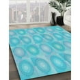 thumbnail image 3 of Ahgly Company Machine Washable Indoor Rectangle Transitional Bright Turquoise Blue Area Rugs, 3' x 5', 3 of 7
