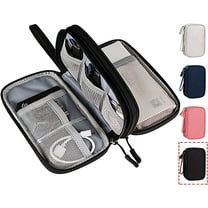 Electronic Organizer Bag, Waterproof Portable Electronic Organizer Travel Accessories Cable Bag Universal Cord Storage Case for CableCord Storage Double Layer - Gray, Large