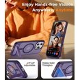 thumbnail image 3 of Funda con Soporte Magnético invisible, Delgada Translúcida Mate, para iPhone 15 Pro Max 6.7", Morado, 3 of 7