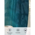 thumbnail image 6 of Sheer Curtains 54 Inch Length 2 Panels Set for Kitchen, Blue Teal Ombre Semi Sheer Curtains for Windows, Coastal Beach Modern Abstract Art Voile Window Treatments Rod Pocket Curtain, 6 of 7