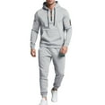 thumbnail image 4 of Xzbqbs Men's Tracksuit Set 2 Piece Tactical Sets Quarter Zip Hoodies Pullover and Slim Cuffed Joggers Athletic Workwear Running Sets, 4 of 9