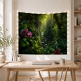 thumbnail image 5 of Tropical Rainforest Stream with Orchids and Ferns, Serene Watercolor Nature Art for Forest Lovers, Verdant Wall Decor, Housewarming Gift Tapestry Wall Hanging for Bedroom and Living Room, 5 of 7