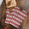 thumbnail image 5 of Cute Oven Mitts,Red Christmas Knitted Pattern Oven Mitt 2-Pack Set,Kitchen Gloves for Oven,Heat Resistant Oven Mitts 7.7"x12", 5 of 7