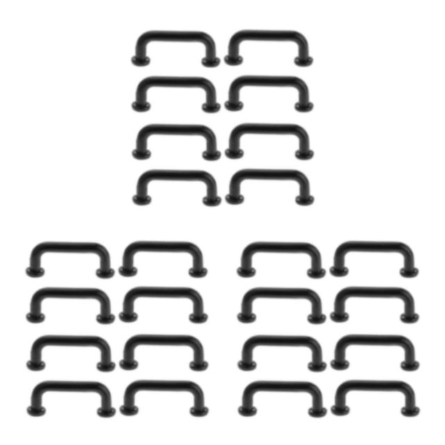 Maytalsory 1:12 Mini Pulls Arch Shape for Gate Closet Large 4Pcs Black Small 8 Pcs 3Set