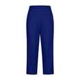 thumbnail image 4 of Ltctricy Capri Pants for Women Straight Leg Comfy Lounge Yoga Pants with Pockets Cropped Casual Work Pants(Blue,Small), 4 of 7