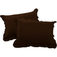 thumbnail image 1 of Egyptian Cotton Euro Sham 18X18 Size Pillow Covers Ruffle 600 TC Sateen Soft And Smooth Cotton Comfortable Bed Pillow Cover (Set of 2, Chocolate), 1 of 5