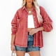 thumbnail image 5 of Chaquetas de mezclilla para mujer Abrigo de agujero desgastado lavado casual Chaqueta de manga larga de novio de gran tamaño sin capucha suelta Odeerbi  ODB-2, 5 of 8