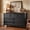 Black, variant on May in Color 7 Drawer Dresser, White Wide Chest of Drawers with Solid Wood Legs, Modern Vintage Storage Dresser Cabinet for Bedroom Living Room Hallway