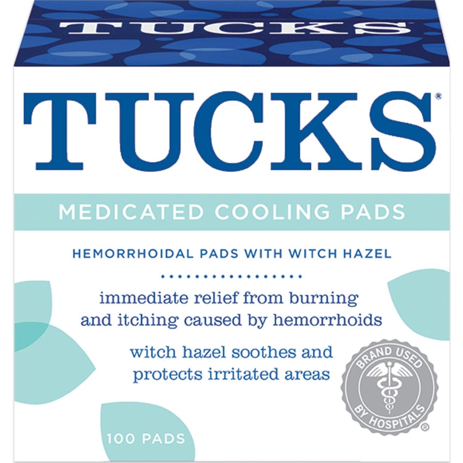 Medicated Cooling Pads 100 Pads Per Pack (Pack of 2), Tucks Medicated
