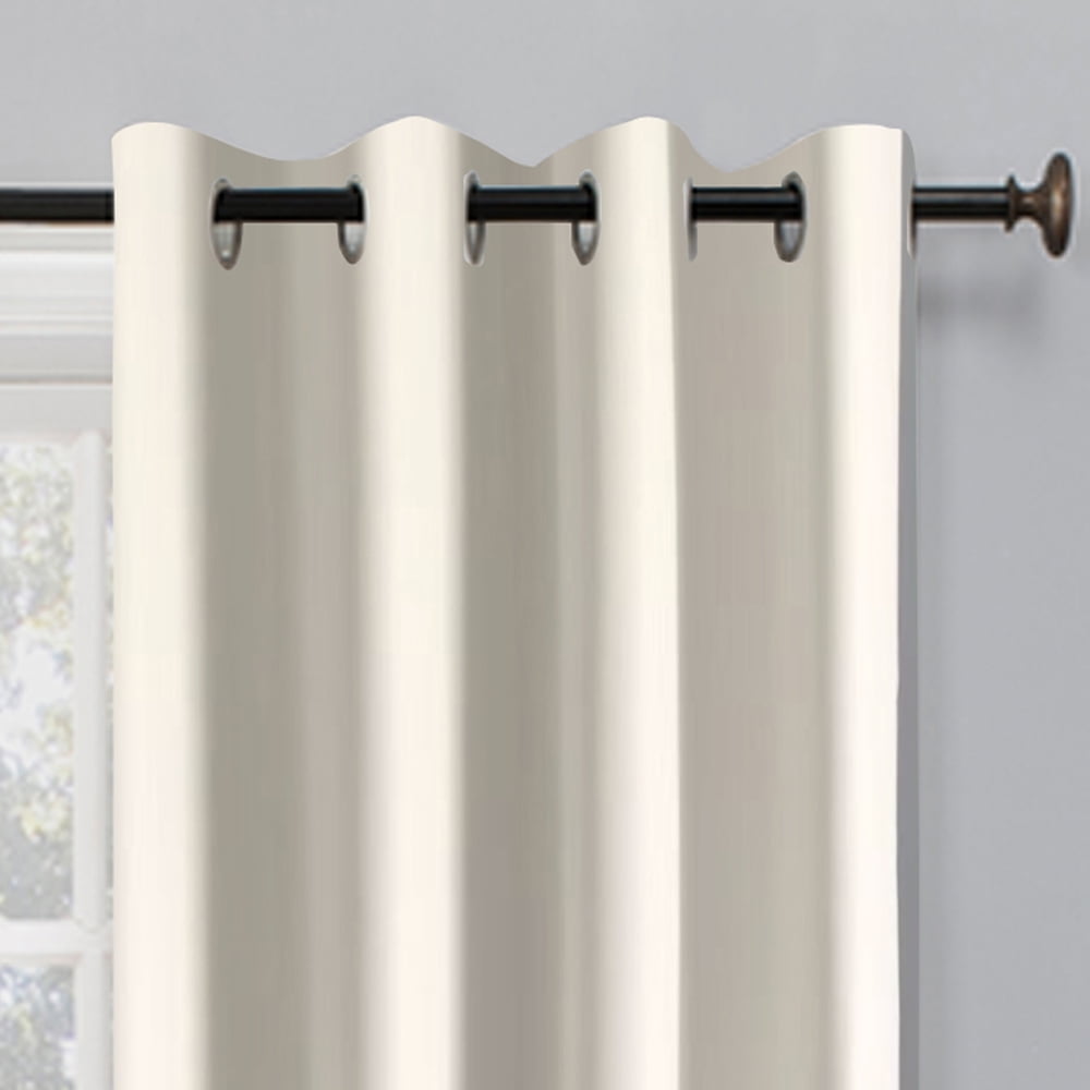 Better Homes & Gardens Solid Herringbone Blackout Curtain Panel, 1 Panel, Off-White, 50" W x 95” L