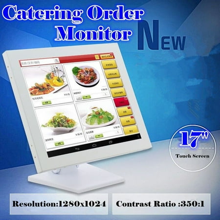 Catering Order Monitor LED Monitor 17-Inch Touch Screen Display, Touch Screen LCD Monitor for Restaurant PC Bar Coffee Store Menu Order Point of Sale