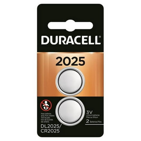 Duracell 2 Pack 3V #2025 Lithium Keyless Entry Battery