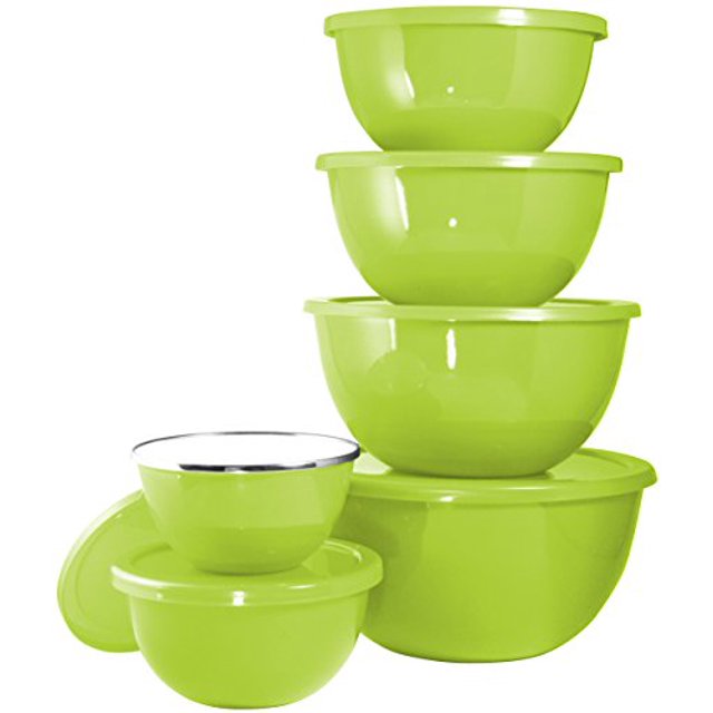 Calypso Basics par Reston Lloyd 12 Pièces Émail sur Bol en Acier Serti de Couvercles Hermétiques, Chaux