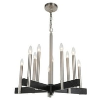 Woodbridge Lighting Garrett 10-Light Metal Chandelier in Antique Nickel