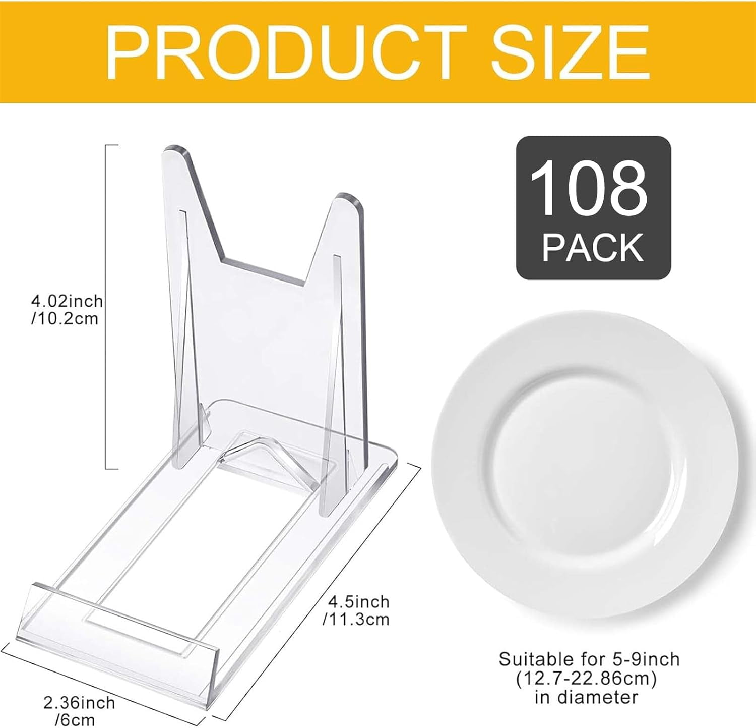 10 Pcs Acrylic Adjustable Plate Stands For Display Plastic Stand Holders Picture Plate Holders Clear Mini Easels Stands to Display Pictures for Home Office Supplies Festival Party Decoration
