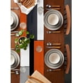thumbnail image 2 of Burnt Orange Black Grey Table Runner 60 Inches, Geometric Modernism Color Block Bed Runner Dresser Scarves Tabletop for Indoor Outdoor Parties/Ceremony/Banquet, 13" x 60", 2 of 8