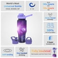 thumbnail image 5 of Coldest Sports Shaker Water Bottle with 3 Lids (Chug Lid, Straw Lid, Loop Lid) Tumbler with Handle, Fits Cup Holder (26 oz, Astro Purple), 5 of 6