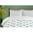 thumbnail image 4 of Ambesonne Floral Duvet Cover Sets, Simplistic Flowers Print, 2-Queen, Almond Green Black and White, 4 of 7