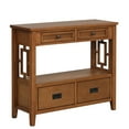 thumbnail image 5 of 36" Farmhouse Console Table, Narrow Entryway Sofa Table Buffet Sideboard with 4 Drawers and 1 Storage Shelf, Accent Storage Cabinet for Living Room Hallway Kitchen, Easy Assembly, Brown, 5 of 8