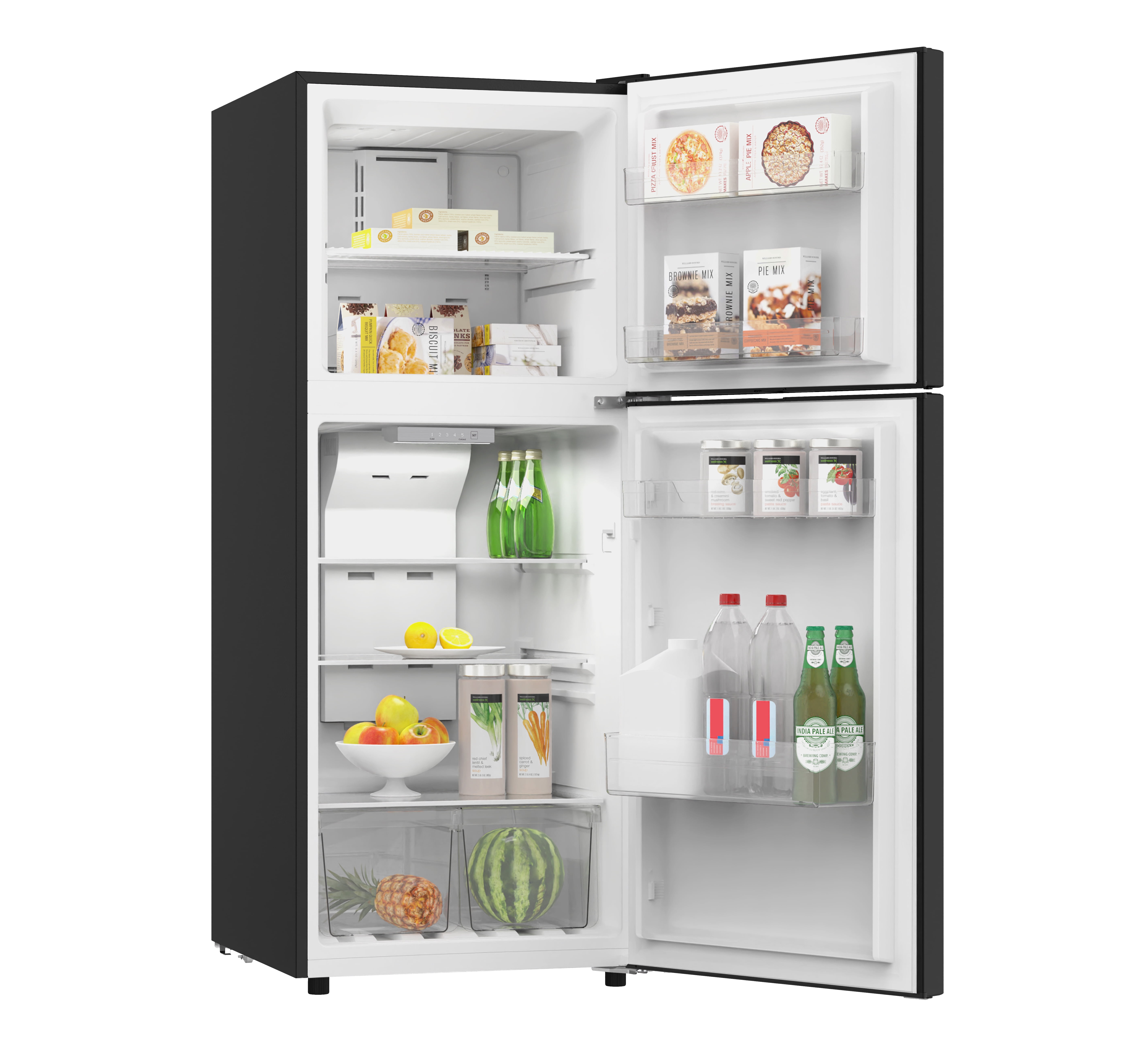 Frigidaire 10 Cu. ft. Top Freezer Refrigerator with Airflow Control, Frost-Free Apartment Size Fridge for Kitchen, Office, Black