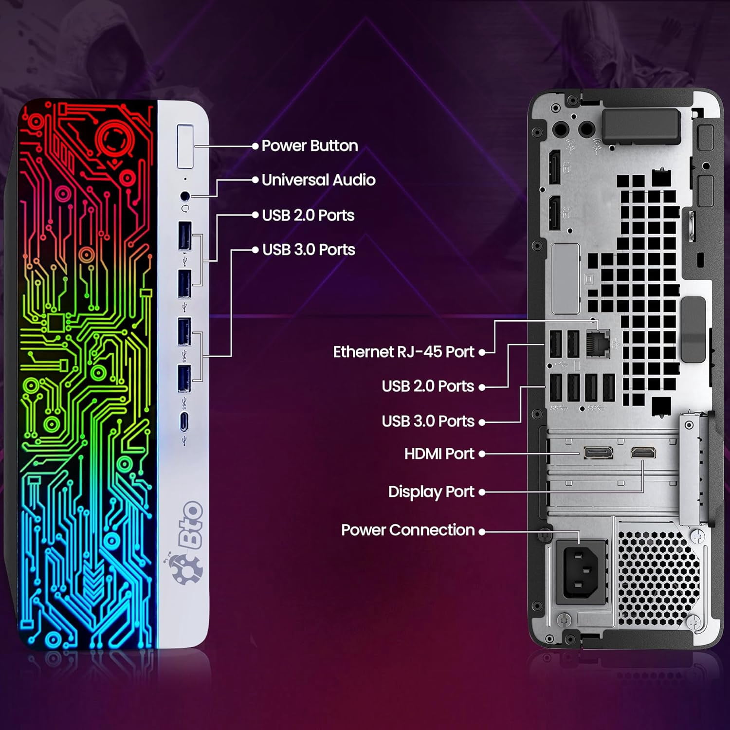 Restored HP G3 ProDesk RGB Gaming Desktop Computer PC, Intel i7 6th Gen. Processor, NVIDIA GeForce GT 1030 DDR5, 16GB Ram, 1TB SSD, Gaming Keyboard & Mouse, WiFi, Windows 11 Pro (Refurbished)
