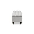 thumbnail image 4 of Brette Mid-Century Modern Grayish Beige Fabric Upholstered Wood Storage Bench Ottoman, 4 of 5