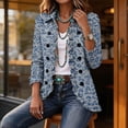 thumbnail image 3 of Leopard Print Jackets For Women Ruffle Trim Lapel Button Down Long Sleeve Open Front Cardigan Casual Fall Cheetah Print Lightweight Coats, 3 of 4