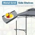thumbnail image 4 of JOIVI Grill Gazebo 8 x 5 Double Tiered Outdoor BBQ Grill Patio Canopy, Backyard Barbeque Tent with Extra Shelves, Gray, 4 of 7