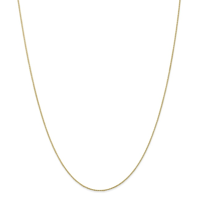 14K Yellow Gold .8mm Round Diamond Cut Wheat Chain 24 Inch