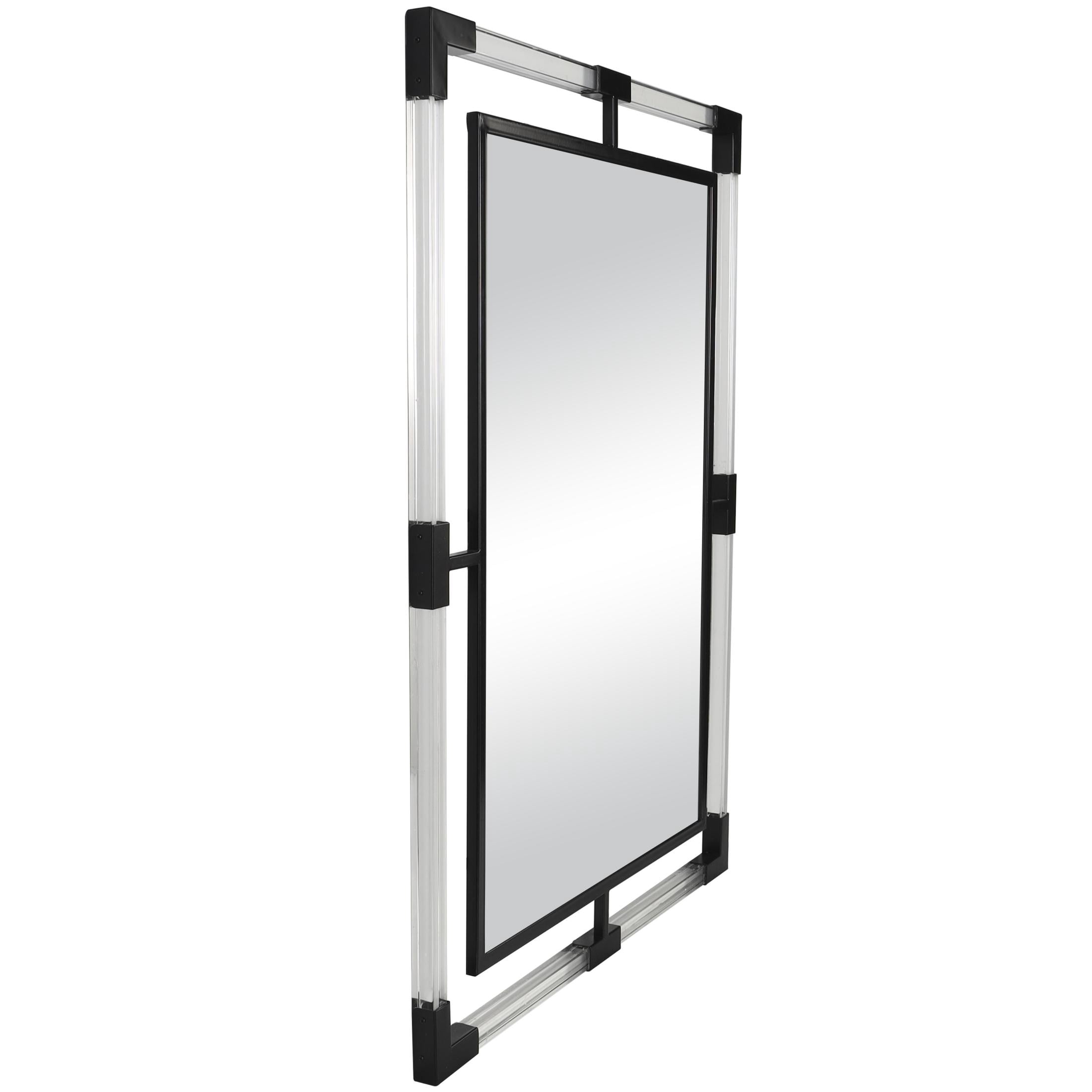DecMode 28" x 38" Black Double Framed Wall Mirror with Acrylic Frame