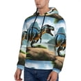 thumbnail image 3 of Fotbe Men's Hoodie with Lake Forest Dinosaur A Pattern - Kangaroo Pocket Pullover Hooded Sweatshirt, Perfect for Daily Wear, Travel, and Home-4X-Large, 3 of 7