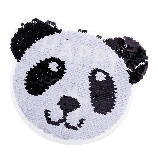 Embellecedor Panda Soledad lentejuelas Tela Artesanía Ropa Adorno Costurero arte