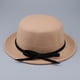 thumbnail image 3 of Sombrero de Feltro de Lana Yinane Con Cinta de Lazo Ajustable Transpirable Ligero para Mujer Chica Elegante Bronceado Suave, 3 of 7