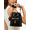 Black&Strawberry, variant on PU Leather Bucket Bags for Women Drawstring Crossbody Purses Shoulder Top Handle Handbags with 2 Straps